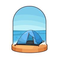 tent with beach view vector