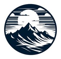 Mountains and sky with a full moon in the background vector