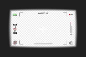Camera viewfinder or photo frame recorder flat style design illustration. vector