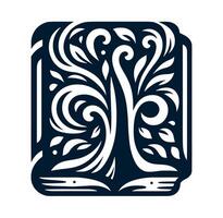 A stylized tree with leaves and branches on a book vector