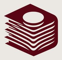A stack of books with a coin on top vector