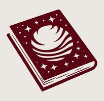 An illustration of a book with a globe on it vector