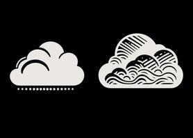 Two different clouds are shown on a black background vector