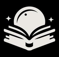 A book with a moon on it and stars vector