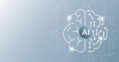 Ai brain concept. Data analysis, neural network. Artificial intelligence illustration. Technology background template. vector