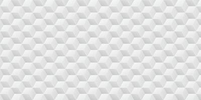 Abstract geometric background with cube pattern. Geometric light gray 3d background featuring hexagonal elements. Monochrome futuristic modern design for banner, website, flyer, and cover. vector
