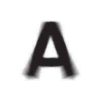 Letter A with halftone grunge texture. Grunge texture vector