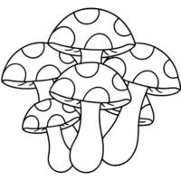Set of Continuous Line Mushroom Drawings vector