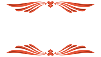 red and white heart shaped frame on transparent background png
