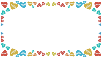 Cute colorful frames with heart and love messages, perfect for projects related to affection png