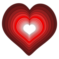 unique red heart frame with a layered effect, perfect for love and romance themed projects png