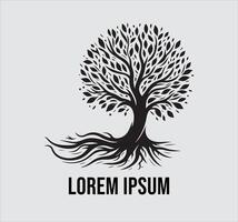Custom Tree Silhouette Logo Design for Unique Branding vector