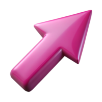 Stylish Pink Arrow Icon Pointing Upward in 3D Design png