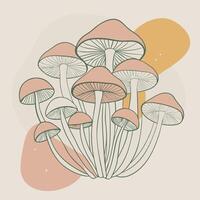 Celestial Magic Mushroom with Moon Elements vector
