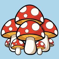 Magic Mushroom with Celestial Background vector