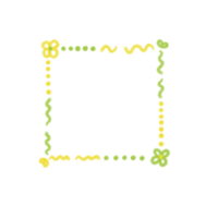 A square frame with yellow and green dots png