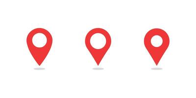 a red location pin. location icons with variations. vector