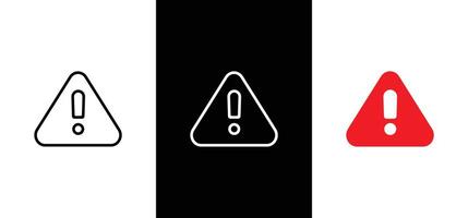 Sign attention warning error danger, red triangle with exclamation mark, caution accident, alarm alert vector