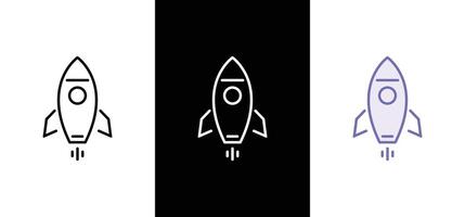 Rocket icons. Launch spaceship or spacecraft. Rocket fast flying for space. New business start up. vector