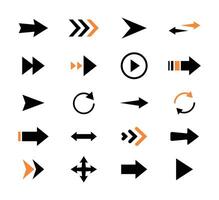Arrows set icons. Arrow icon. Arrow collection. Arrow. Cursor. Modern simple arrows. illustration. vector