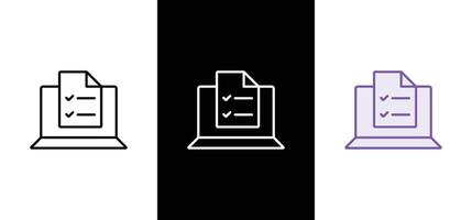Online form line outline icon. Desktop computer with digital questionnaire flat line icon. Thin sign of online test result, education logo. Survey outline illustration vector
