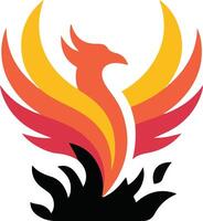 A logotype in the shape of a phoenix vector