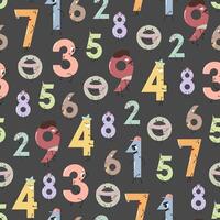Pattern of numbers as unique characters on the dark background vector