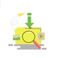 illustration of File Finder, concept of downloading files of various types in flat style. vector