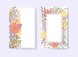 Banners with a floral background and a place for text. Posters with spring and summer garden flowers. vector