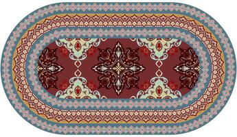 Elegant oval pattern Persian rug Traditional oriental rugs with intricate patterns vector