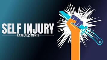 Ending the Stigma, Understanding and Preventing Self Injury vector
