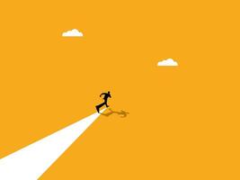 Challenge, Project End, Businessman Running to Destination vector