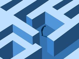 Businessman Solves Problems in a Maze vector