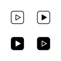 Play icon set. Play button. vector