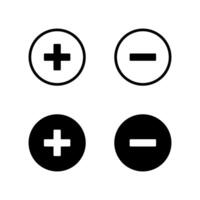 Plus and Minus icon set. Add and Remove icon. vector