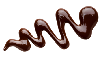 zigzag pattern of chocolate sauce, smooth and glossy cocoa syrup splash on isolated background png
