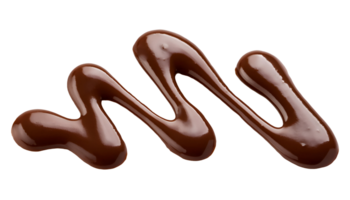 smooth flowing zigzag pattern of chocolate sauce, glossy and rich cocoa syrup splash, artistic liquid design, dessert decoration, on isolated background png