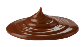 thick pool of chocolate sauce, intricate ripples and glossy reflections, smooth cocoa syrup swirl, dessert topping, on isolated background png