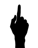 2d black silhouette of a person pointing forward, direction gesture, leadership concept, indicating action, communication through body language, giving instructions, on isolated background png