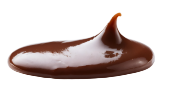 small chocolate sauce splash, glossy and smooth cocoa syrup drop, artistic liquid shape, dessert decoration, on isolated background png