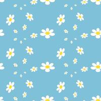Vintage Charming Daisy Pattern on a Serene Background Creates a Cheerful vector
