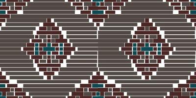 Geometric Pattern Double Ikat Patternfolk Embroidery, Aztec Geometric Ornament Print. Design for Carpet, Wallpaper, Clothing, Wrapping, Fabric vector