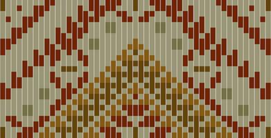 Zigzag Ikat Print Patternfolk Embroidery, Aztec Geometric Ornament Print. Design for Carpet, Wallpaper, Clothing, Wrapping, Fabric vector