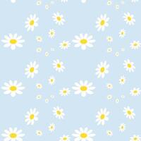 Daisy Flower Pattern. Bloom Seamless Pattern Background Granny Style. Patchwork Flowers. vector