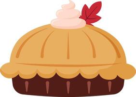Illustration of Cake Pie Apple with whipped Cream on it vector