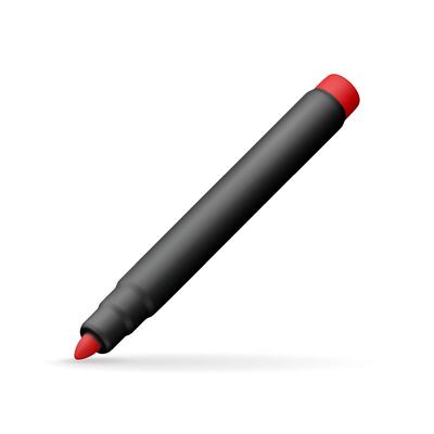 3D markers pen isolated on white. Render color marker icon. Watercolor pen. Tool for designer, illustrator, artist