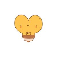 Heart shaped light bulb. Simple illustration on a background vector