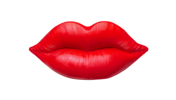 a clean fresh red lips prop for party decoration, photobooth accessory, and romantic theme events, bold glossy design, on isolated background png