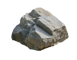 isometric 3d single rugged rock with natural cracks and weathered surface, realistic geological stone element for game assets and environment design, on isolated background png