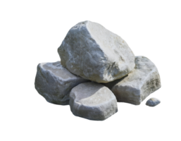 natural pile of rough rocks with textured surface, rugged stone formation for landscaping, construction, and nature scenes, realistic geology elements, on isolated background png